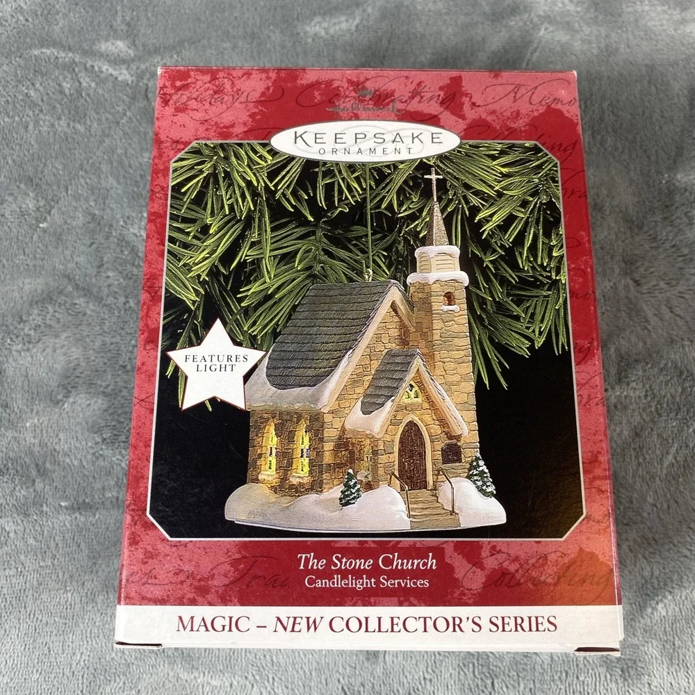 Hallmark Keepsake Ornament Candlelight Services Series The Stone Church 1998